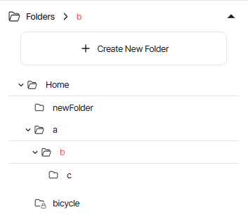 Folder navigation panel showing breadcrumb path and expand arrow at the top of the control panel