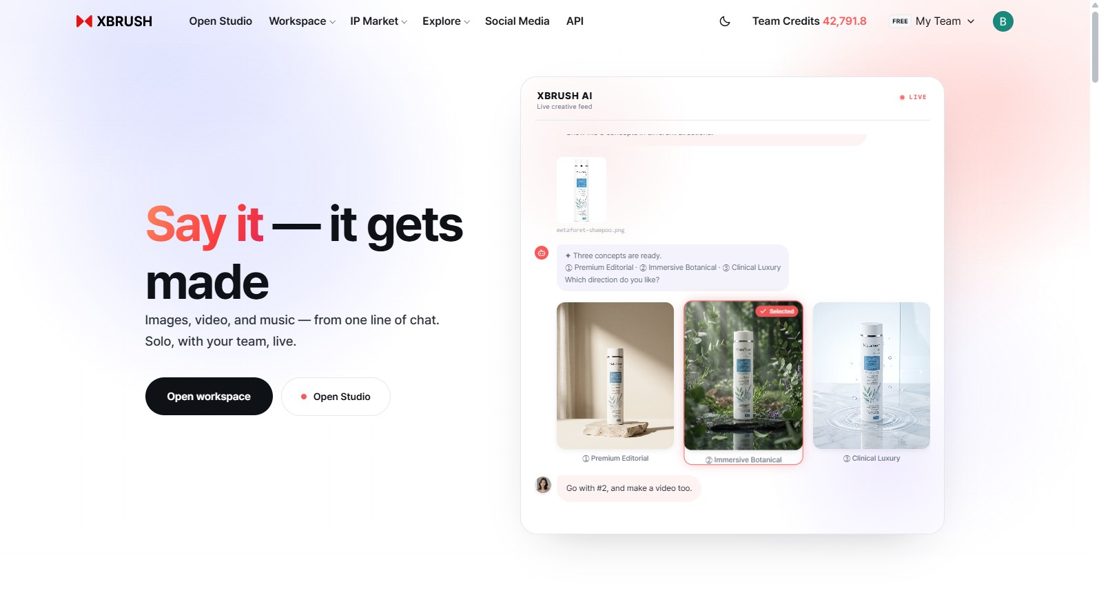 XBRUSH home screen