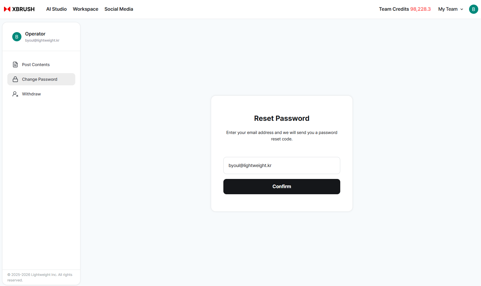 Password reset